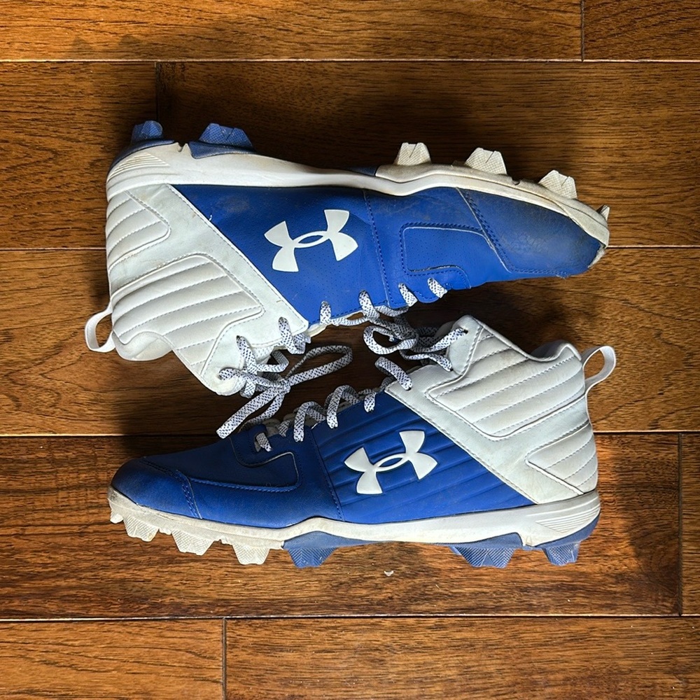 Under Armour Blue and White Mid-Top Athletic Shoes